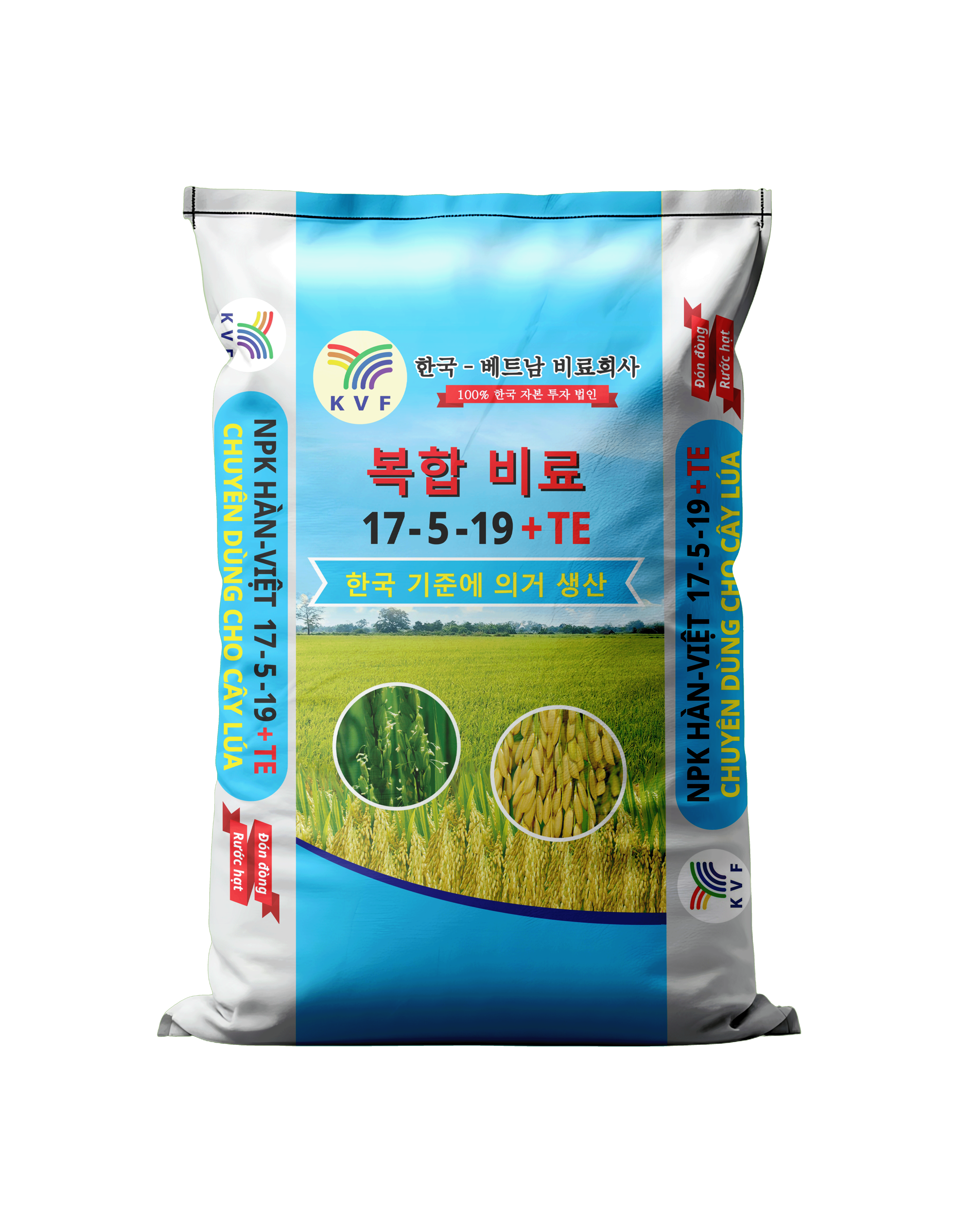 Bộ sản phẩm NPK Hàn-Việt dành cho cây lúa từ giai đoạn sinh trưởng đến nuôi hạt